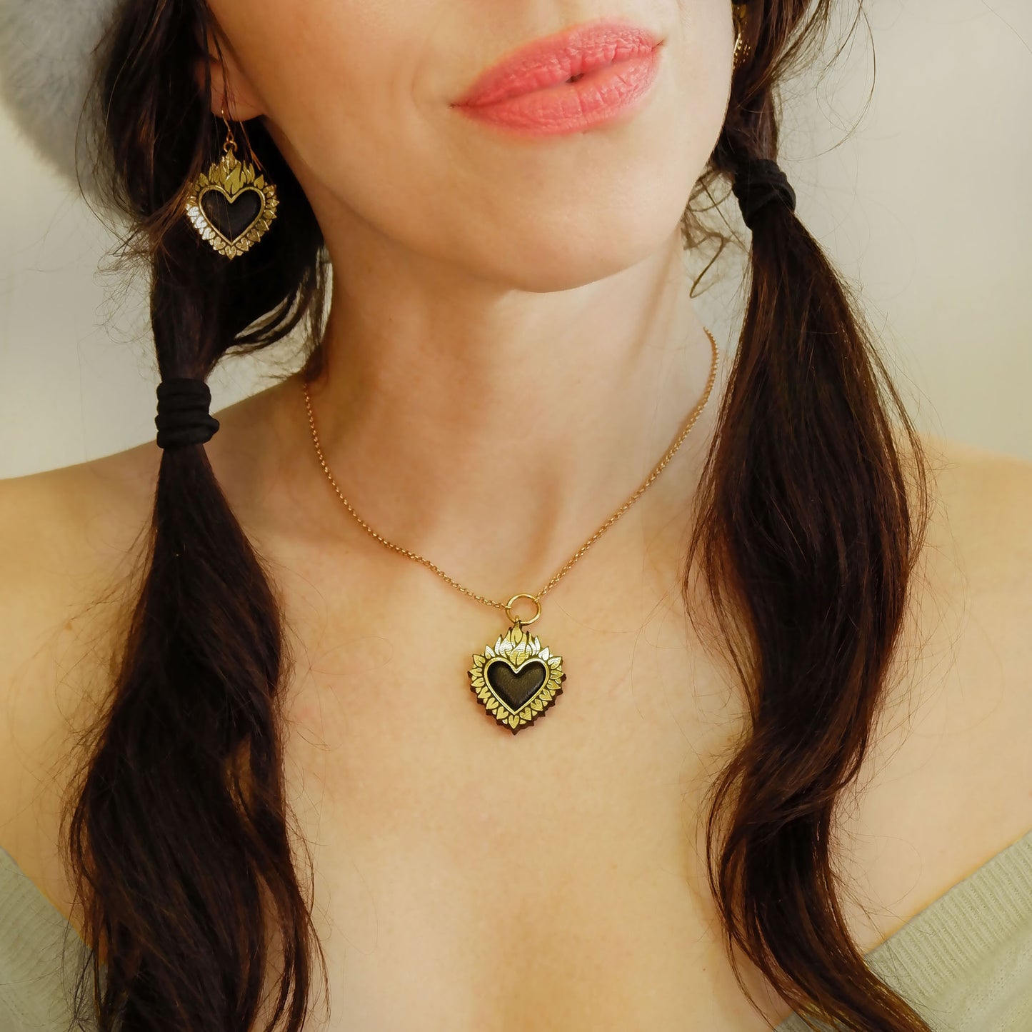 FLAMING HEART . earrings