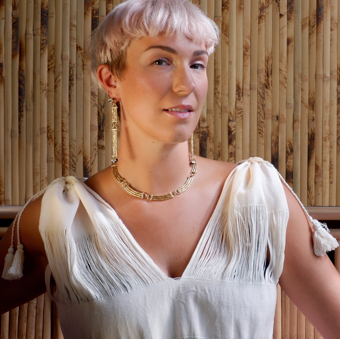 YMA // BAMBOO BAR . drop earrings