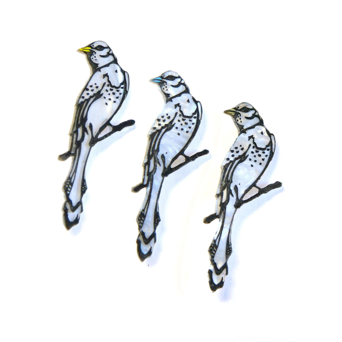 PEARLY BIRD . brooch