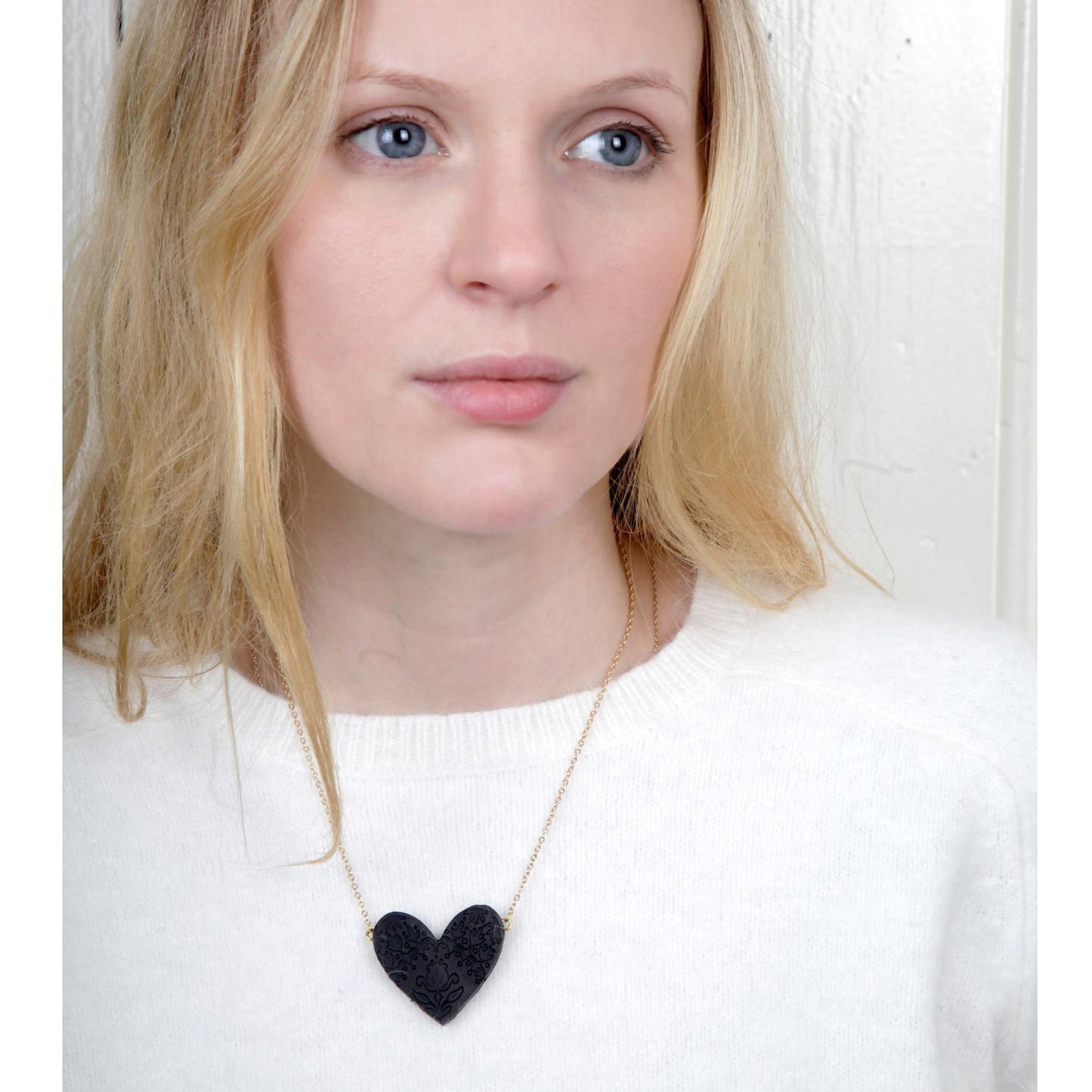 SWEET BLACK HEART . pendant