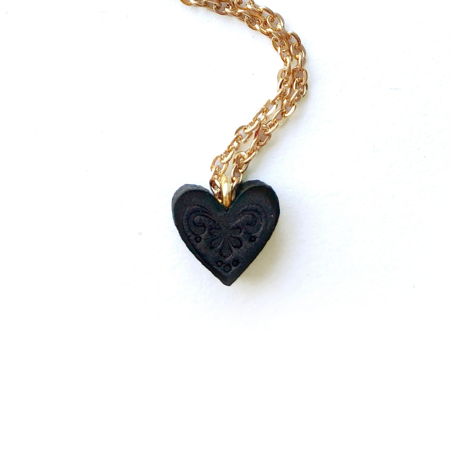 SWEET BLACK HEART . pendant