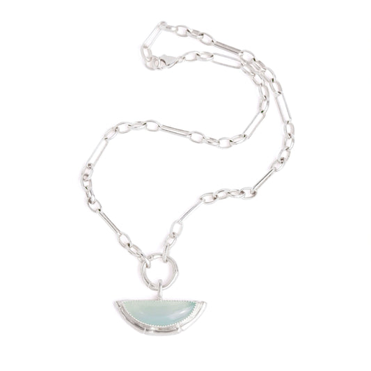 BAMBOO HAMMOCK RING. necklace / Aqua Blue Chalcedony