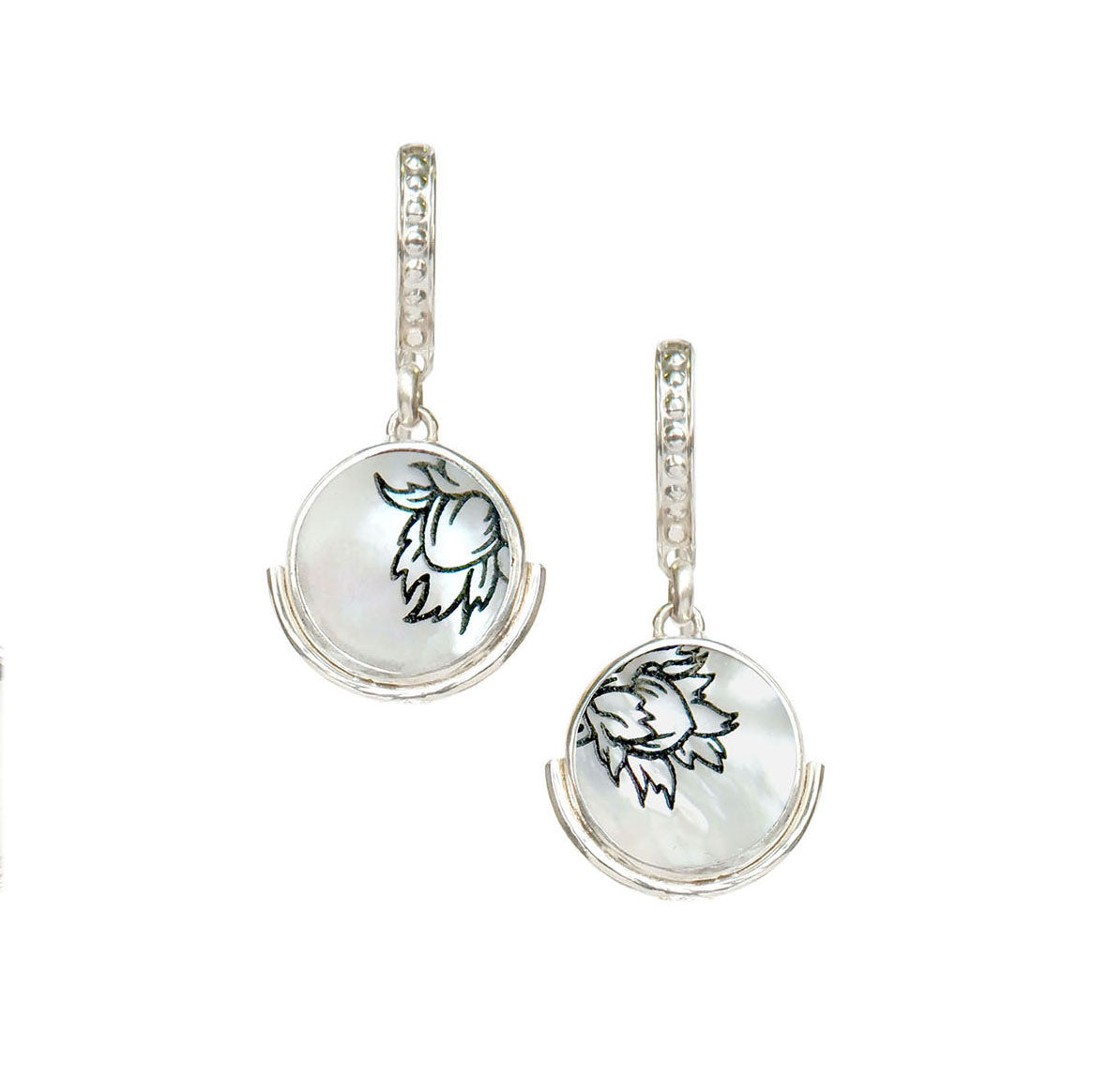 *RTS* COPERNICUS . BABY . Full Moon Earrings . Silver / Cobnuts