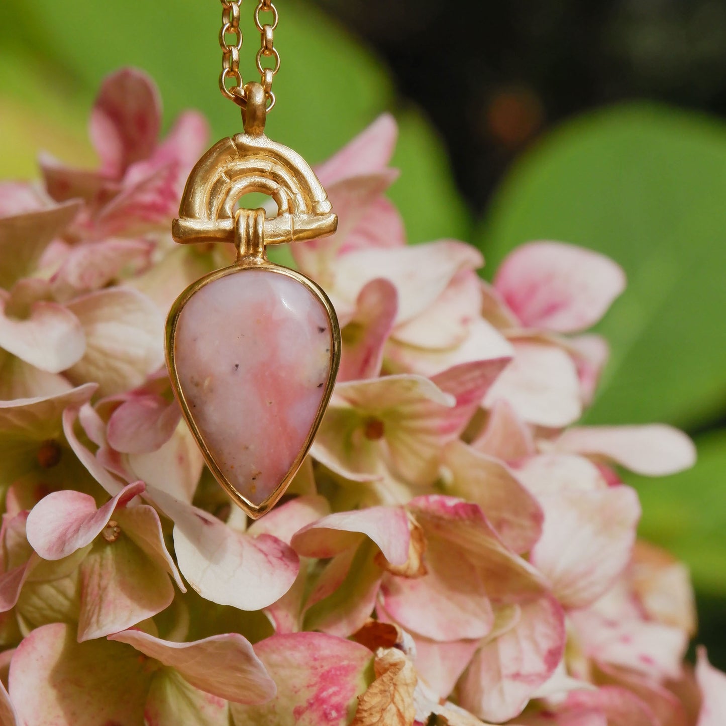 BAMBOO SUNRISE mini . pendant  / Pink Opal