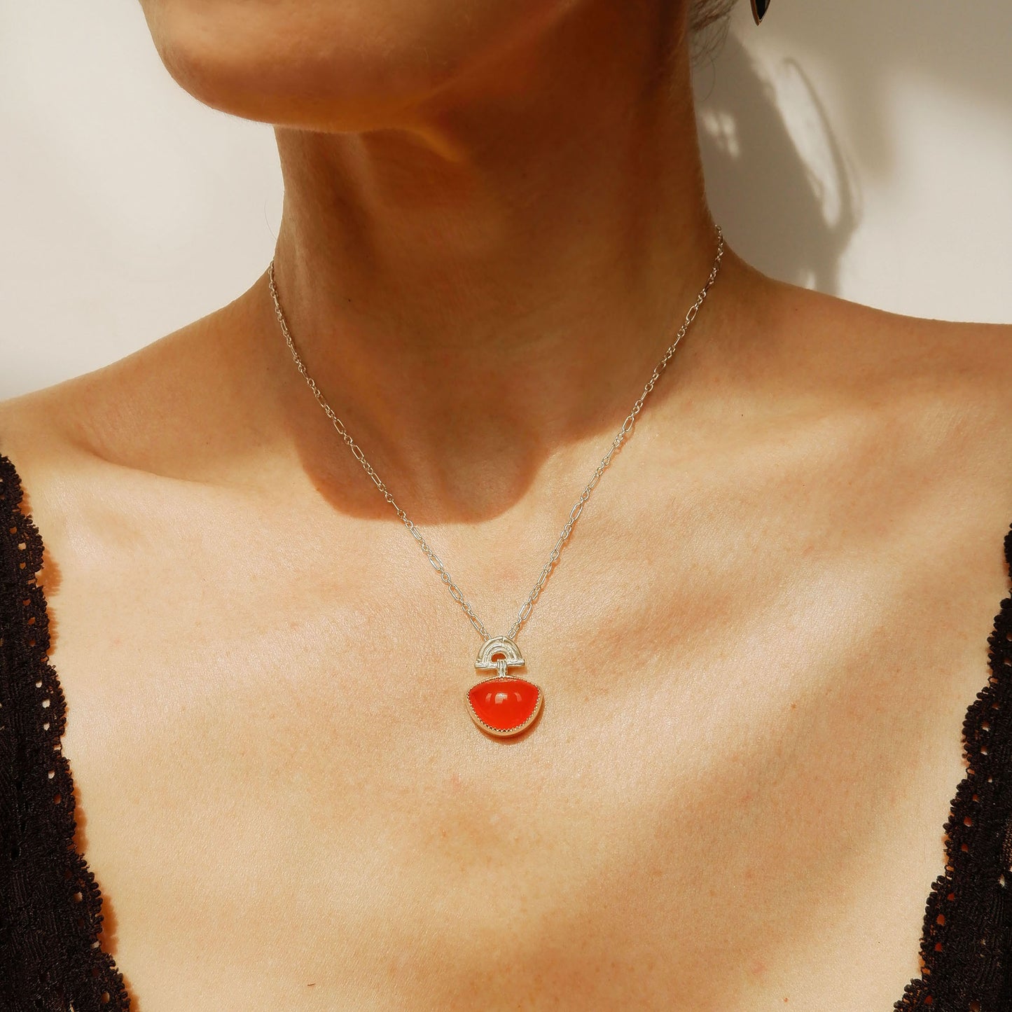 BAMBOO SUNRISE mini . pendant  / O.O.A.K Various Gemstones