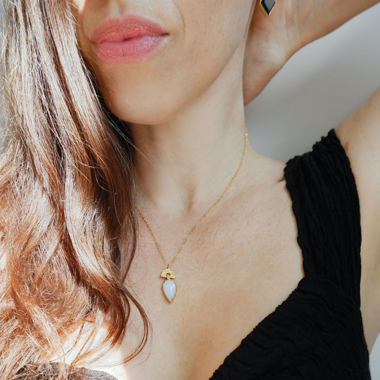 BAMBOO SUNRISE mini . pendant  / O.O.A.K Various Gemstones
