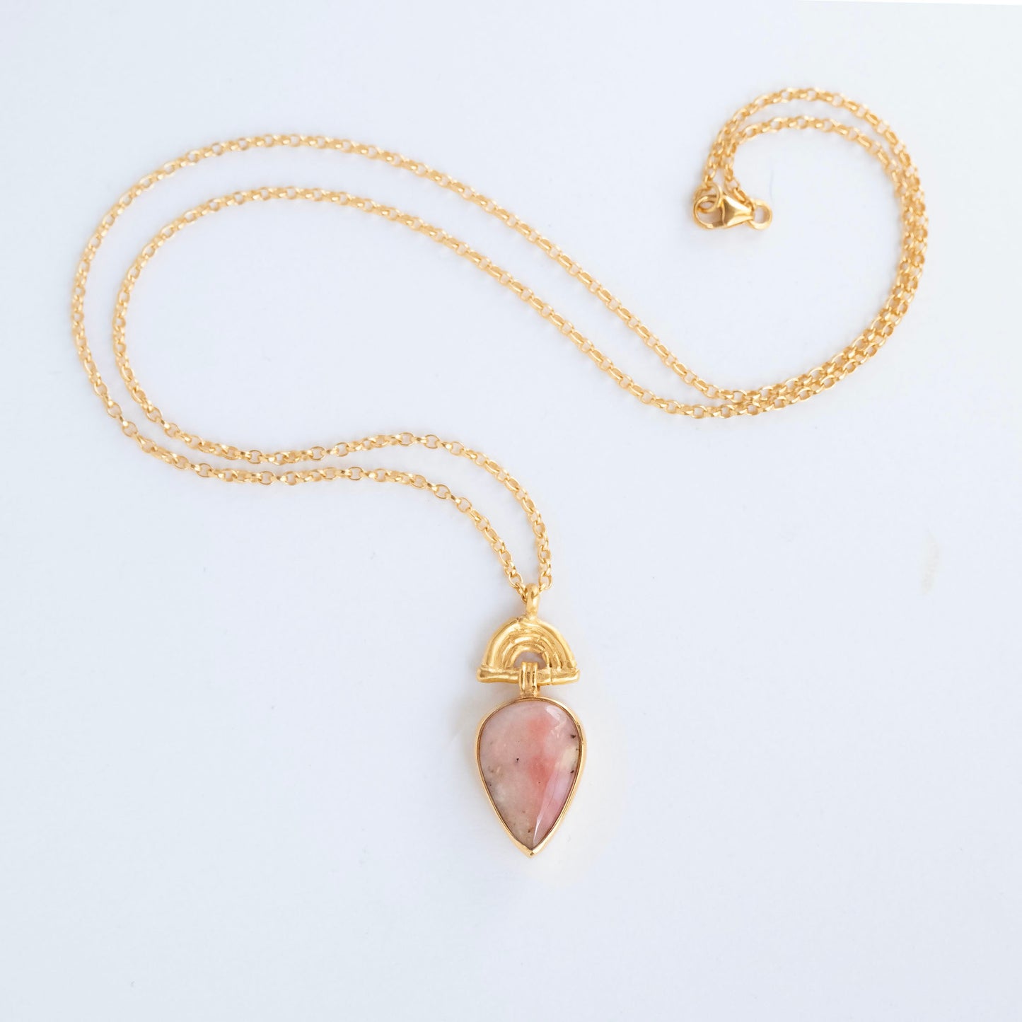 BAMBOO SUNRISE mini . pendant  / Pink Opal