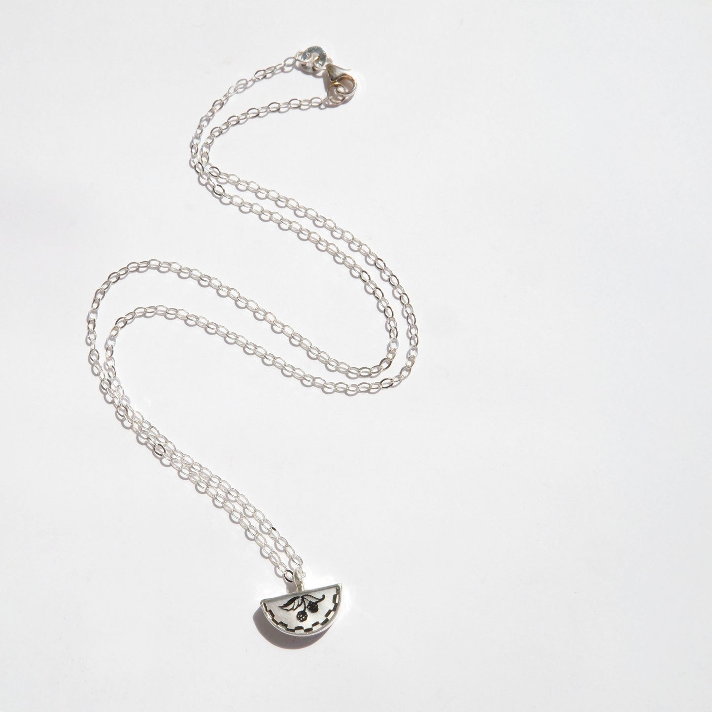 PEREPELKIN . Half Moon Pendant // Blackberries