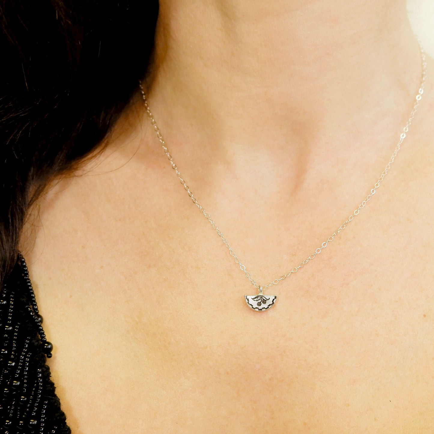 PEREPELKIN . Half Moon Pendant // Blackberries