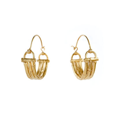 Gold Vermeil Bamboo Hoops, handmade