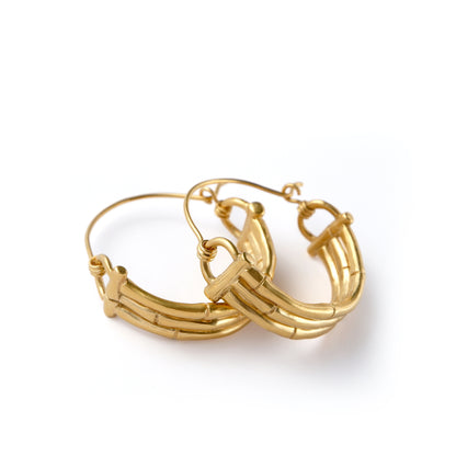 Gold Vermeil Bamboo Hoops, handmade