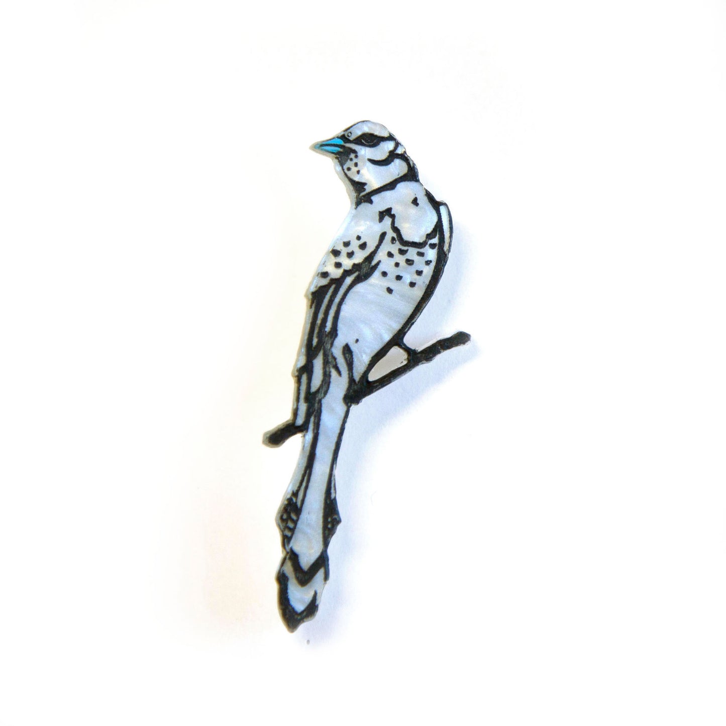 PEARLY BIRD . brooch