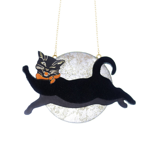 BLACK CAT MOON . necklace