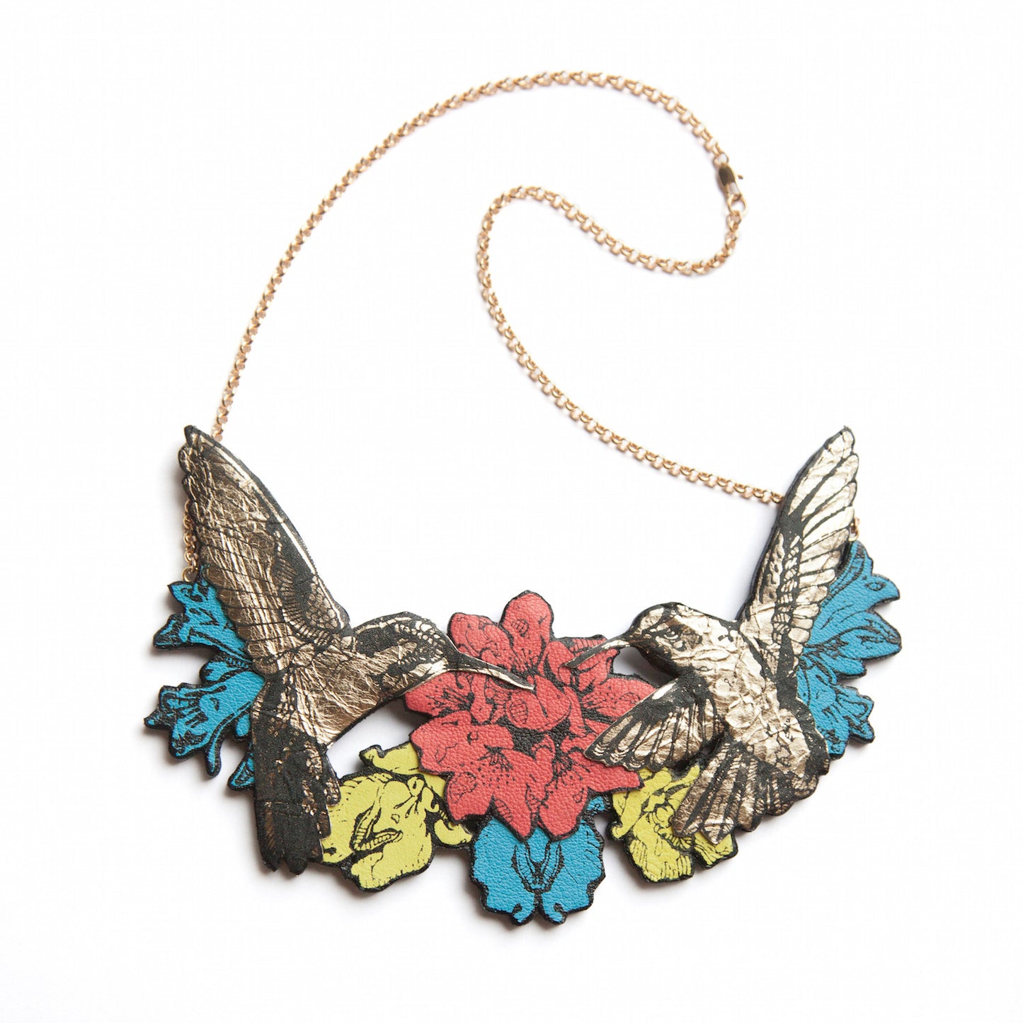 DOUBLE HUMMINGBIRD . necklace