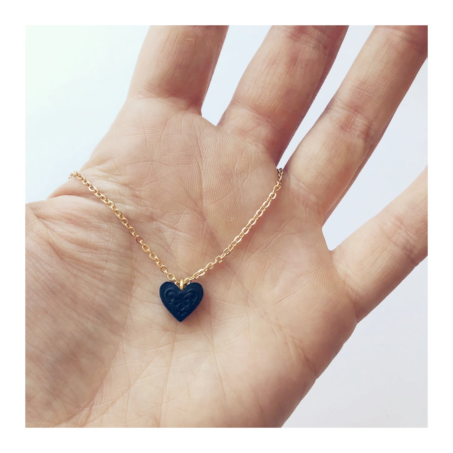 SWEET BLACK HEART .  pendant