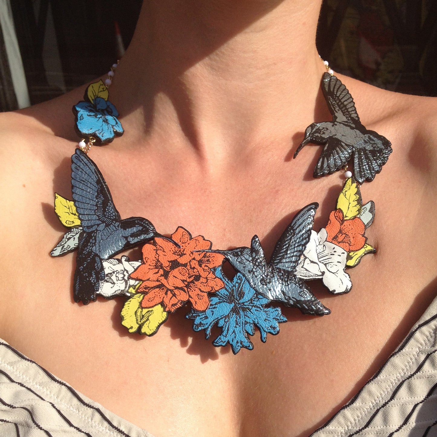 TRIPLE HUMMINGBIRD . necklace